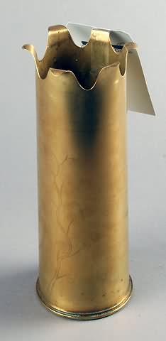 Appraisal: WWI Trench Art Vase made from an pr British shell