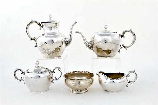 Appraisal: Whiting Louis XV pattern sterling five-piece tea and coffee service