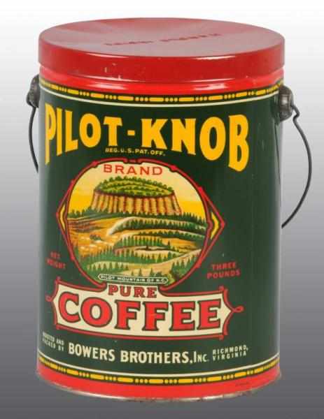 Appraisal: Tin Litho Pilot-Knob Coffee Can Description Made by Bowers in