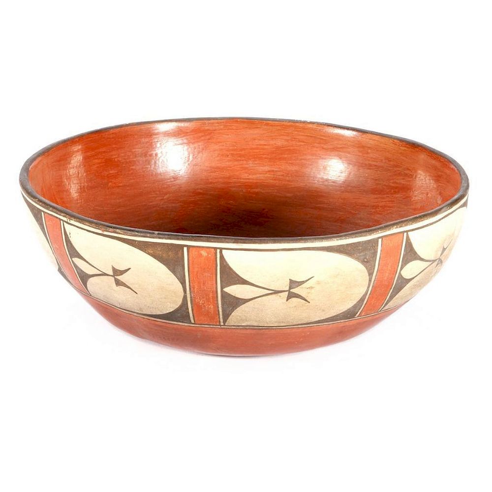 Appraisal: A Zia Polychrome Dough Bowl ex-Bonhams Height in Diameter in