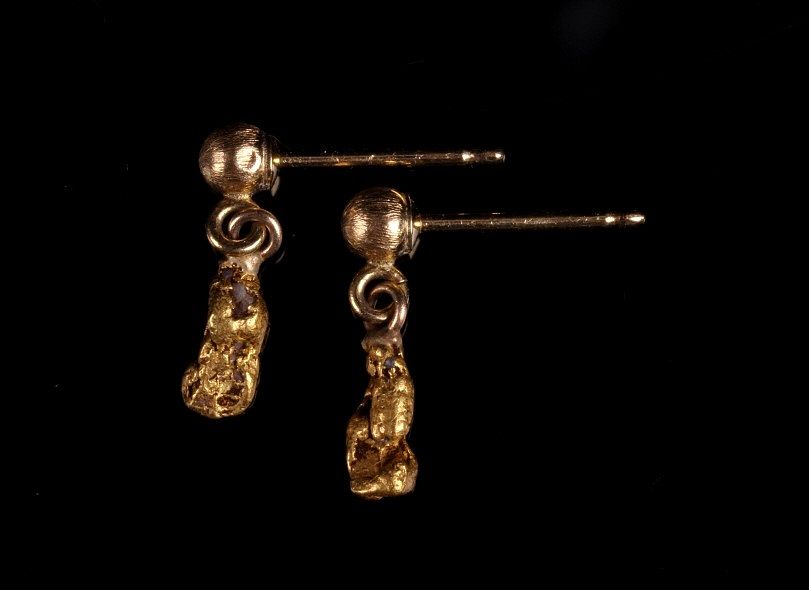 Appraisal: Rocky Mountain Natural Gold Nugget Earrings In this lot is