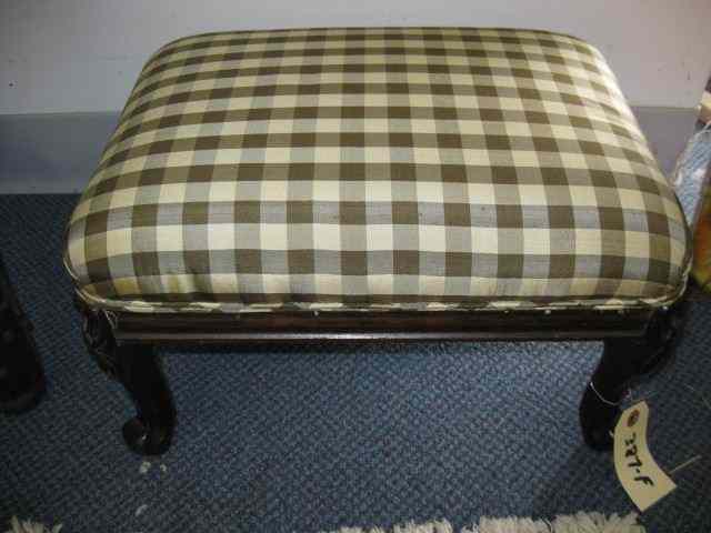 Appraisal: Victorian Carved Footstool cloth top