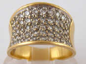 Appraisal: A French hallmarked carat gold pave set diamond ring approx