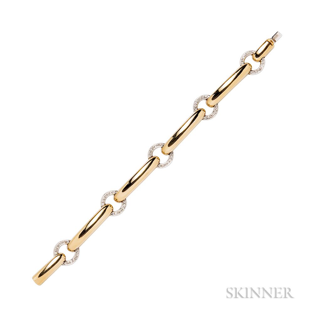 Appraisal: kt Gold and Diamond Bracelet Carlo Weingrill kt Gold and