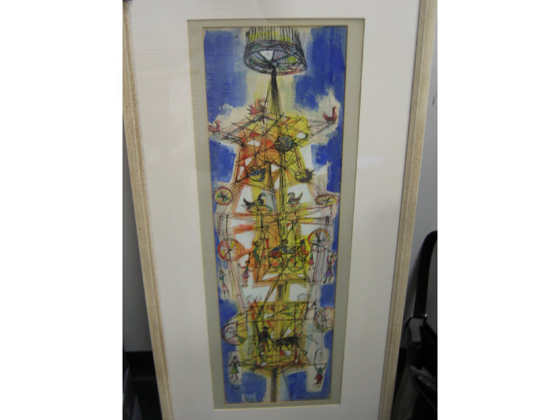 Appraisal: MIRIAM MCKINNIE AMERICAN - FABULOUS FIREWORKS TAXCO watercolor and gouache