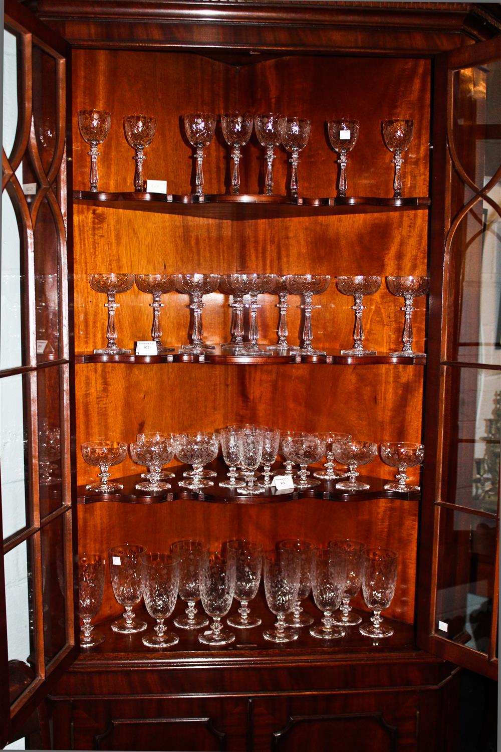 Appraisal: A COLLECTION OF S CRYSTAL STEMWARE to include waters cordials