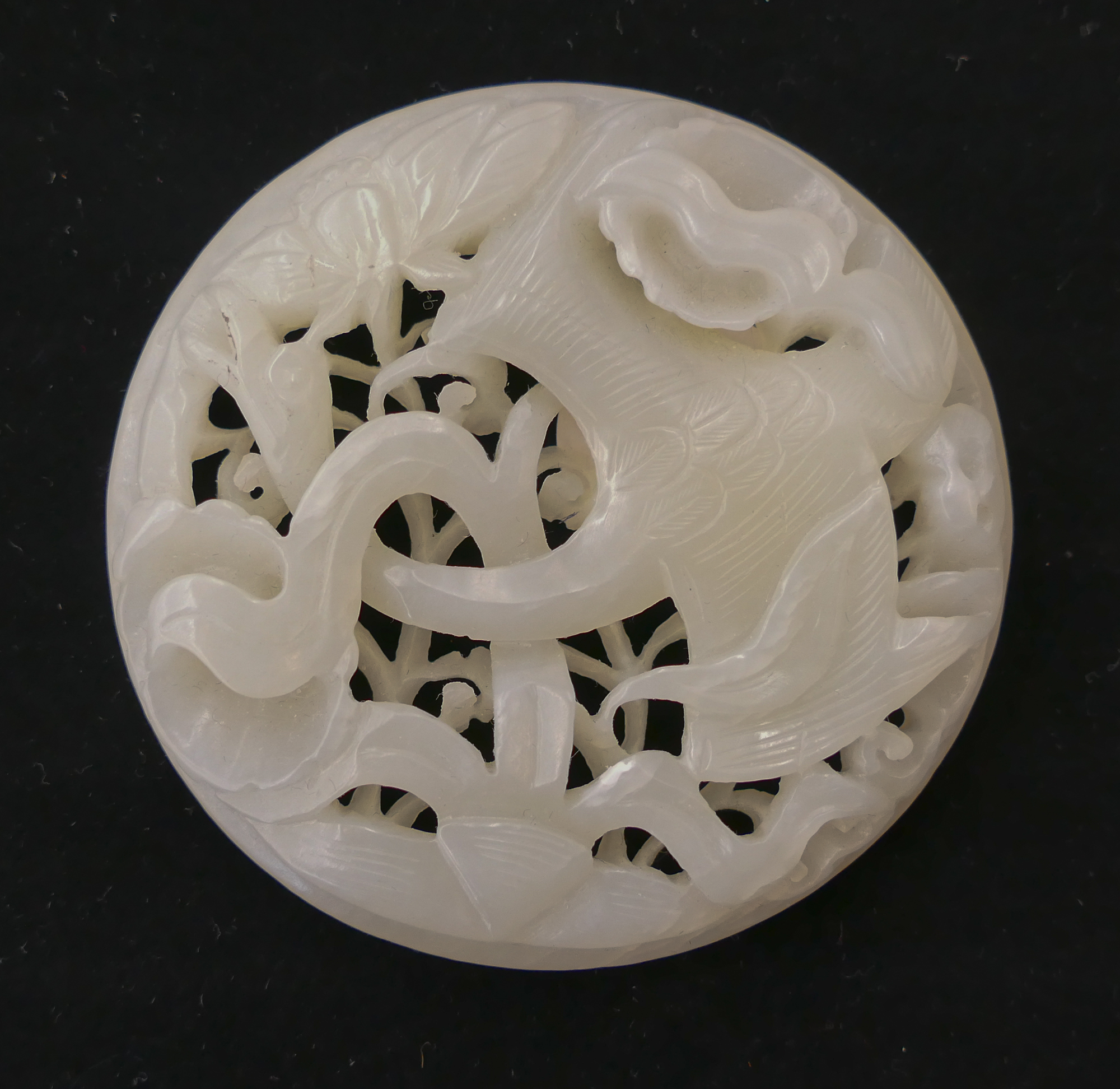 Appraisal: Chinese Pierced Jade Bird Plaque- ''