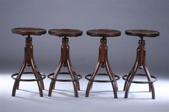 Appraisal: SET FOUR BENTWOOD BAR STOOLS th century made in Italy