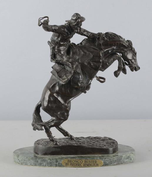 Appraisal: Frederic Remington Bronco Buster Bronze Statue This bronze sculpture features