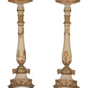 Appraisal: A Pair of Louis XV Style Painted and Parcel Gilt