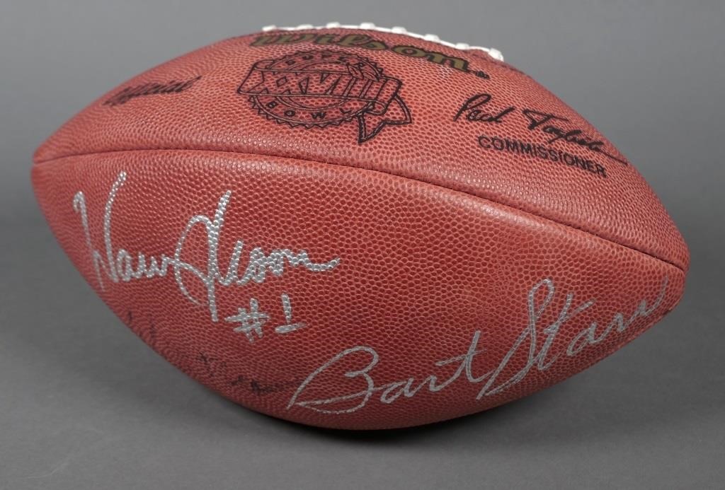 Appraisal: Hall of Fame signed football by Bart Starr Warren Moon