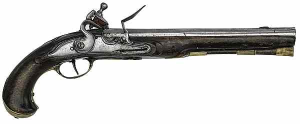 Appraisal: Early Flintlock Trade Pistol bore diameter octagonal-to-round barrel with integral