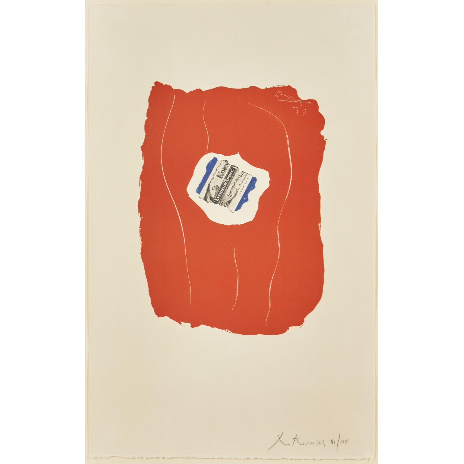 Appraisal: ROBERT MOTHERWELL SIGNED LITHOGRAPH Robert Motherwell American - Tricolor pencil