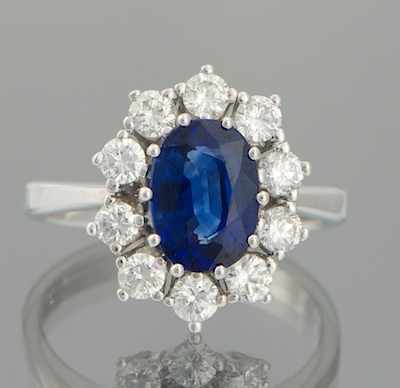 Appraisal: A Ladies' Carat Sapphire and Diamond Ring k white gold