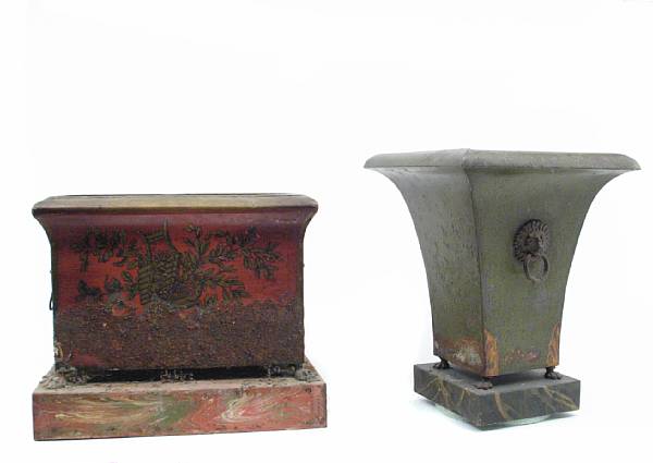 Appraisal: A group of two toleware planters height in diameter in