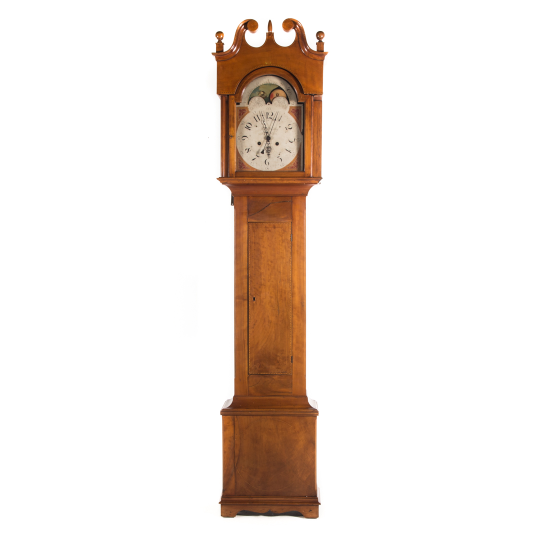 Appraisal: The Ramsay Clock Taneytown Maryland ca Fine Federal cherrywood tall