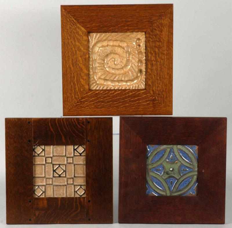 Appraisal: Lot of Framed Tile Pieces Description Includes one red clay