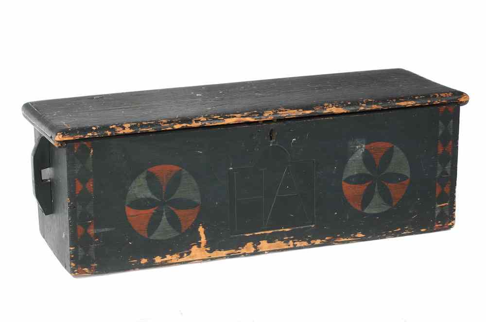 Appraisal: SEA CHEST - th c board pine sea chest Black