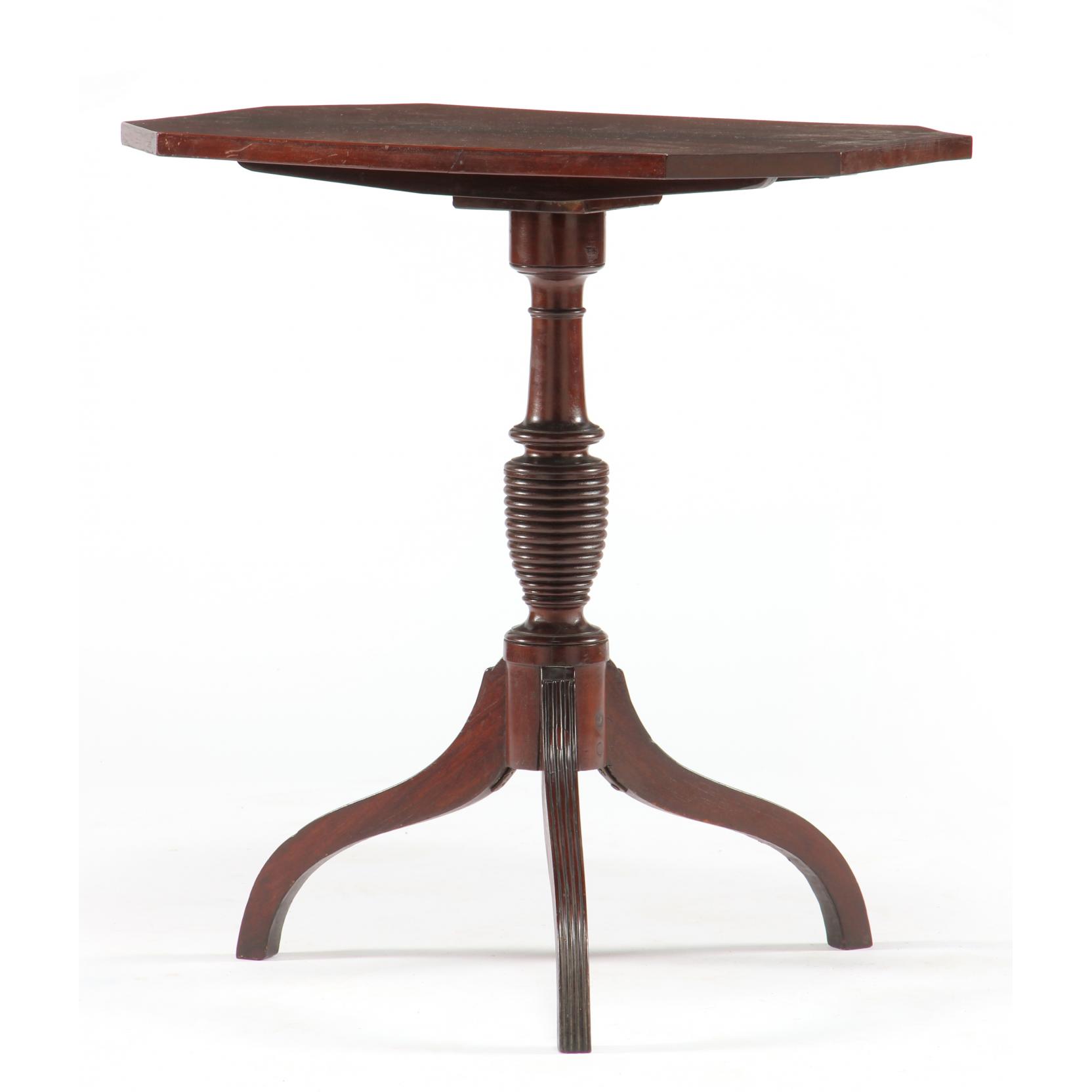 Appraisal: Southern Federal Tilt Top Candlestand likely Baltimore Maryland circa mahogany