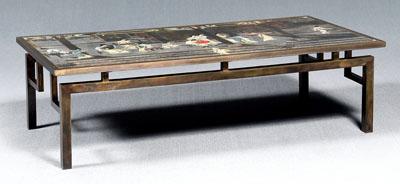 Appraisal: Phillip Kelvin LaVerne coffee table heavy brass table with pewter