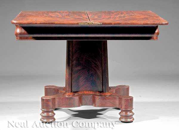 Appraisal: An American Late Classical Mahogany Multi-Form Table c banded foldover