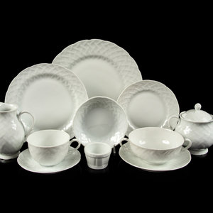 Appraisal: A Bernardaud Limoges Vannerie Porcelain Dinner Service comprising dinner plates