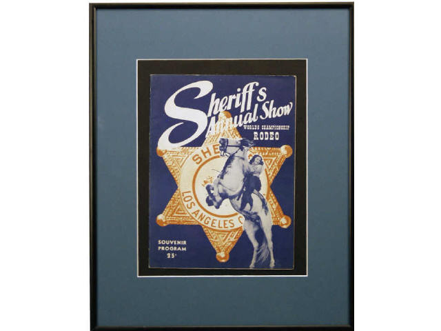 Appraisal: Framed and matted Los Angeles County Sheriffs Annual Celebrity Rodeo