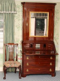 Appraisal: ENGLISH MAHOGANY SLANT DROP FRONT DESK SIDE CHAIR ENGLISH MAHOGANY