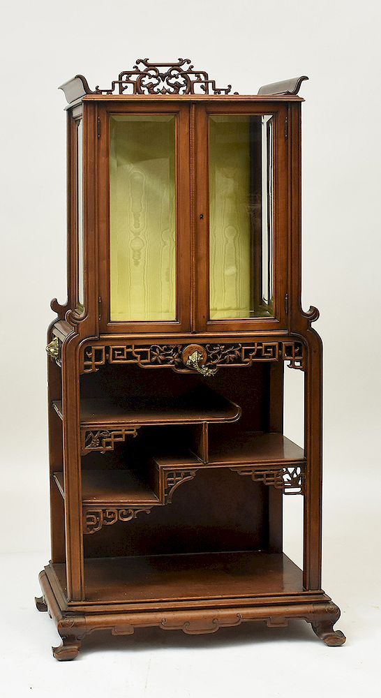 Appraisal: Gabriel Viardot French curio cabinet in the Asian design Gabriel