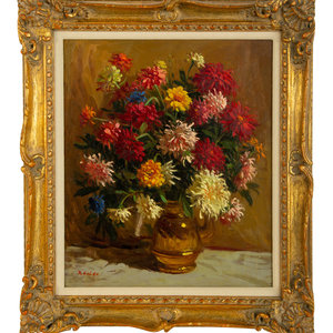 Appraisal: Rudolph Colao American - Still life of Flowers oil on