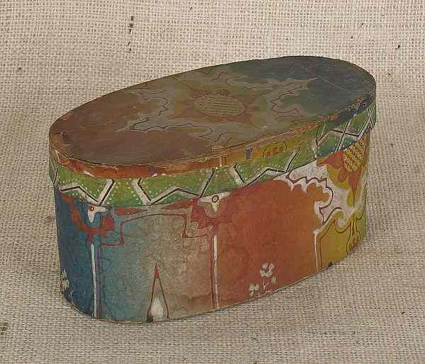 Appraisal: Wallpaper covered dresser box mid th c h w