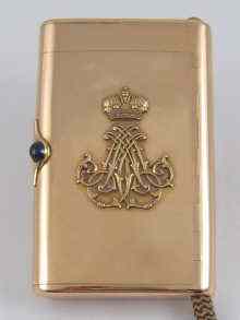 Appraisal: A Russian hallmarked carat gold imperial presentation cigarette case with