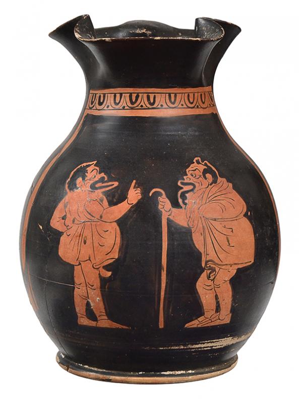 Appraisal: AN APULIAN RED-FIGURE TREFOIL LIPPED OENOCHOE CIRCA - B C