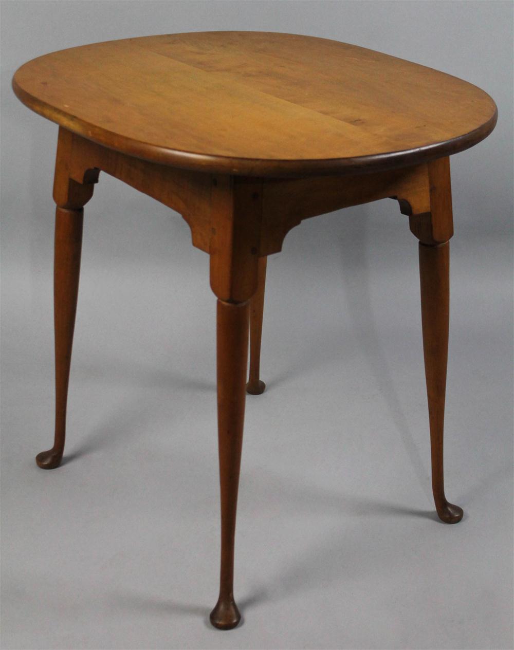 Appraisal: QUEEN ANNE STYLE MAPLE OVAL TABLE having an oval top