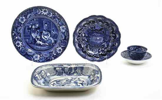 Appraisal: A Collection of English Transferware Articles comprising a Staffordshire historical