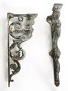 Appraisal: SHELF BRACKETS - Pair of th c cast iron figural