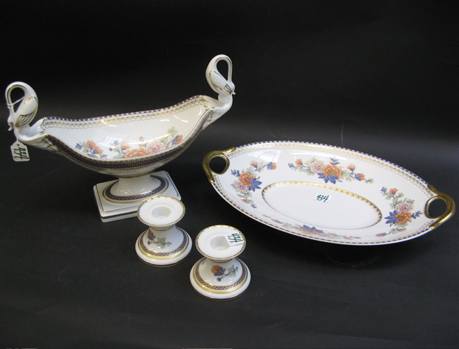 Appraisal: FIVE GERMAN KAISER PORCELAIN TABLE ITEMS four pieces in the