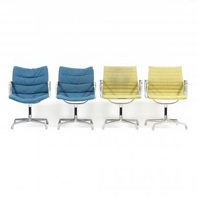 Appraisal: CHARLES AND RAY EAMES FOUR ALUMINUM GROUP ARMCHAIRS s Herman