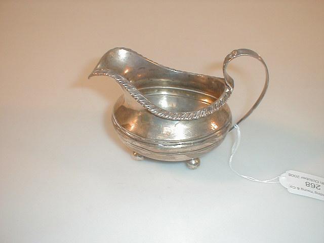 Appraisal: A William IV silver cream jug by John Henry and