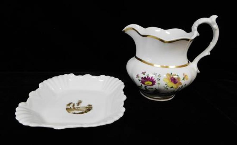 Appraisal: Two Tucker pieces including porcelain water pitcher c fluted urn