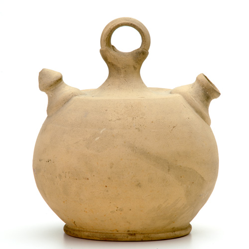 Appraisal: GEORGE OHR Bisque-fired water jug of white clay Script signature