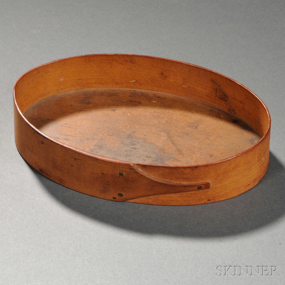 Appraisal: Shaker Small Oval Tray pine bottom with bent maple sides