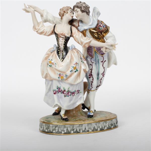 Appraisal: Dresden Sandizell porcelain figure group of a courting couple Missing