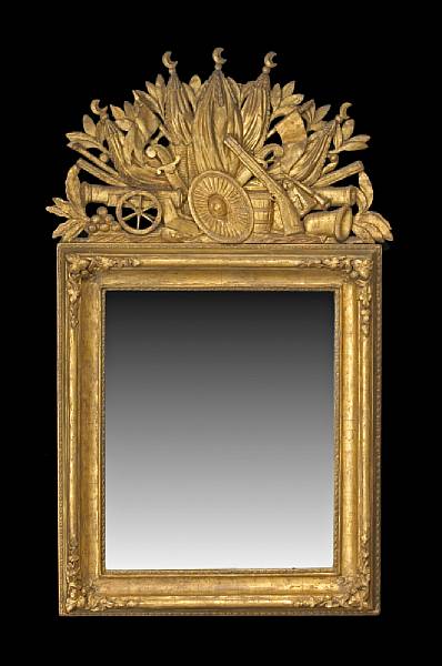 Appraisal: A Swedish Neoclassical giltwood mirror late th century The rectangular