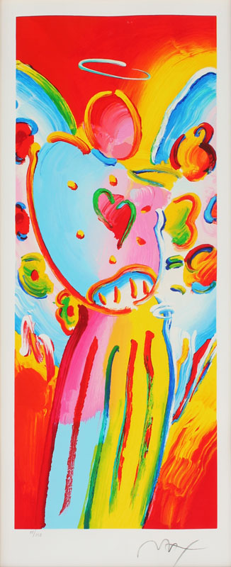 Appraisal: PETER MAX OFFSET LITHOGRAPH ''ANGEL WITH HEART'' Sight size ''