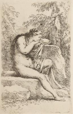 Appraisal: Salvator Rosa Italian - A Nude in Contemplation seated on