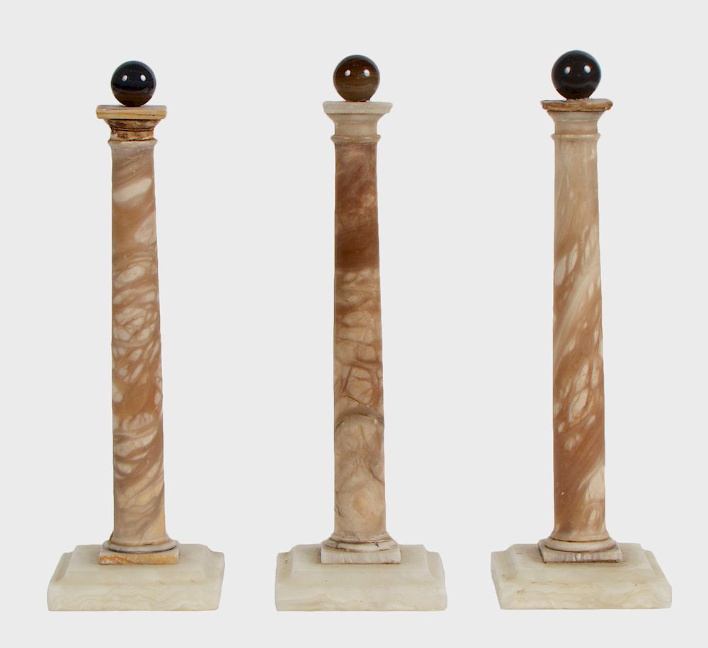 Appraisal: Grand Tour Marble Columns w Blue John Tops Grand Tour