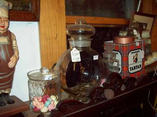 Appraisal: A COLLECTION OF EIGHT ITEMS INCLUDING FOUR 'S LOLLY JARS