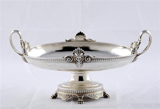 Appraisal: Early Tiffany Co sterling centerpiece circa oval bowl with palmette