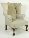 Appraisal: WING CHAIR - Circa mahogany Chippendale style high wing back